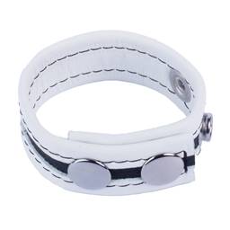 Red leather Tippy - Leren Cockring - Wit (3662811297092)