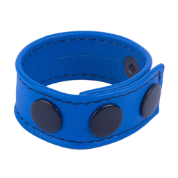 Red leather Cocky - Verstelbare Leren Cockring - Blauw (3662811297153)