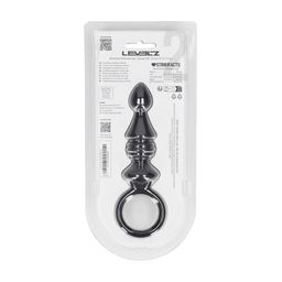 Levelz by shots Geribbelde Siliconen Anale Probe met Lus - Zwart (8714273066640)