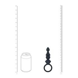 Levelz by shots Geribbelde Siliconen Anale Probe met Lus - Zwart (8714273066640)