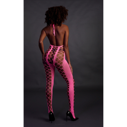 Ouch! by shots Bodystocking met Halterneck - One Size - Neon Pink (8714273493514)
