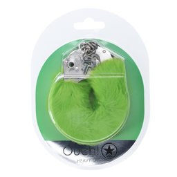 Ouch! by shots Zware Fluffy Handboeien - Groen (8714273043184)