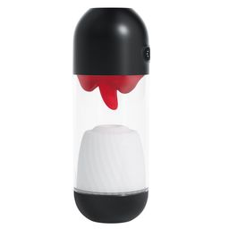 Crushious Slurpy - 2 in 1 Detachable Licking and Vibrating Masturbator - Transparent (7403254162075)
