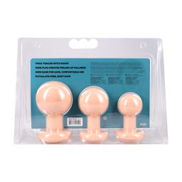 Doc johnson The Classic - Round Butt Plug - 3 Piece Set - Cream (782421105594)