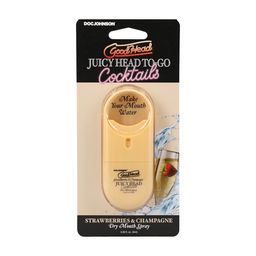 Doc johnson Juicy Head - Cocktails - Dry Mouth Spray To-Go - Strawberries and Champagne - 0.3 fl oz / 9 ml (782421098766)