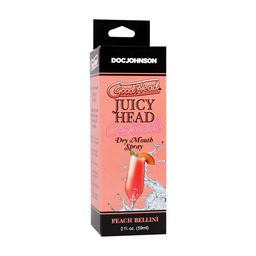 Doc johnson Juicy Head - Cocktails - Dry Mouth Spray - Peach Bellini - 2 fl oz / 59 ml (782421098629)