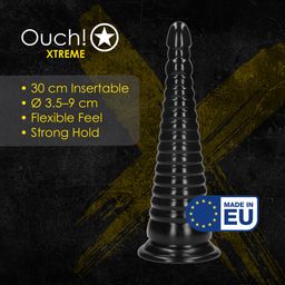 Ouch! by shots Twisted Vortex - Anal Plug - 30 cm - Black (8714273017420)