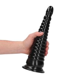 Ouch! by shots Twisted Vortex - Anal Plug - 30 cm - Black (8714273017420)