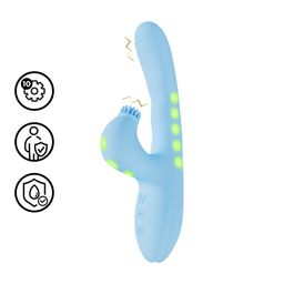 Vive by shots Andria - G-Spot Vibrerende en Tik Clit Stimulator met LED - Blauw (8714273030047)