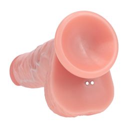 Realrock by shots Dual Density Silicone Realistic Vibrating Thrusting Dildo with Balls - 8 / 20,3 cm - Flesh (8714273029591)