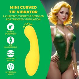 Loveline by shots Mini Gebogen Tip Vibrator - Flirty Banana (8714273024725)
