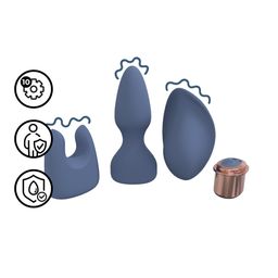 Loveline by shots Vervangbare Vibrator Kit - Blauw/Grijs (8714273021434)