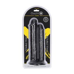 Ouch! by shots Double Titan - Realistic Double Dildo - 24,5 cm - Black (8714273017499)