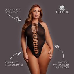 Le désir by shots Jordan - Open Work Body - Queen Size - Black (8714273020918)