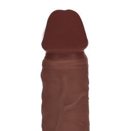 Realrock by shots Dual Density Silicone Realistic Vibrating Thrusting Dildo with Balls - 8 / 20,3 cm - Brown (8714273029584)