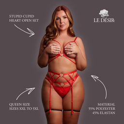 Le désir by shots Stupid Cupid - Heart Open Set - Queen Size - Red (8714273020734)