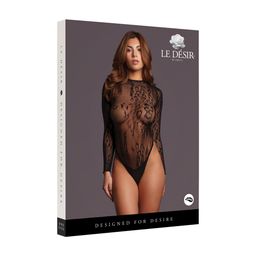 Le désir by shots Roxy - Sexy Leopard Mesh Crotchless Bodysuit - One Size - Black (8714273020826)