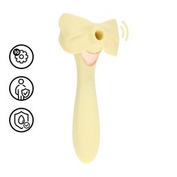 Loveline by shots Darling - AirTap Wand Vibrator met Vijf Koppen Accessoires - Geel (8714273060167)