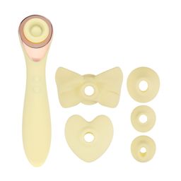 Loveline by shots Darling - AirTap Wand Vibrator met Vijf Koppen Accessoires - Geel (8714273060167)