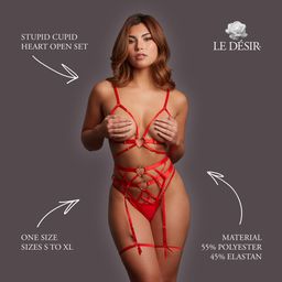 Le désir by shots Stupid Cupid - Heart Open Set - One Size - Red (8714273020710)