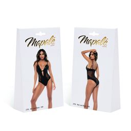 Mapalé Fenna - Bodysuit - S/M - Glanzend Zwart (190602103749)