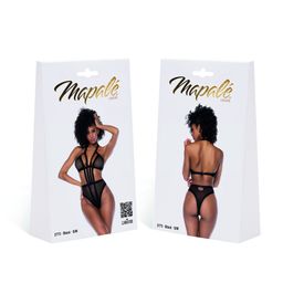Mapalé Pretty Little Rocker - Mesh Halter Bodysuit - S/M - Zwart (190602197304)