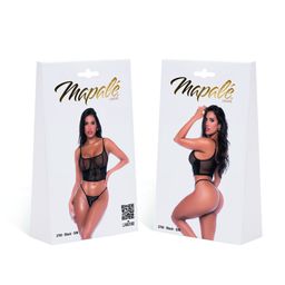 Mapalé Vetersluiting Mesh Twee-delige Set - S/M - Zwart (190602207225)