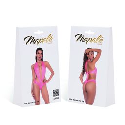 Mapalé Bodysuit - L/XL - Wet Look Roze (190602206785)