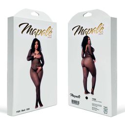 Mapalé Langarmige Visnet Bodystocking - Koning Maat - Zwart (190602585569)