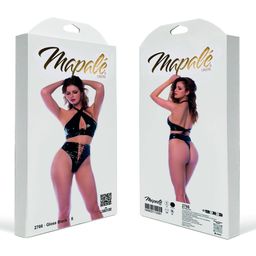 Mapalé Twee-delige Halterset met Laced Panty - L - Glanzend Zwart (190602113304)