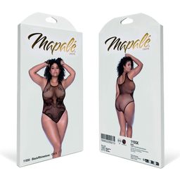 Mapalé Slangen Visnet Rhinestone Bodysuit - Koning Maat - Zwart/Rhinestone (190602299213)