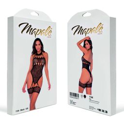 Mapalé Leopard Halter Visnet Bodysuit - Één maat - Zwart (190602299077)