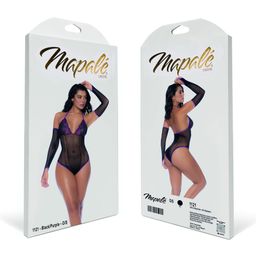 Mapalé Visnet en Kant Bodysuit Set - One Size - Zwart/Paarse (190602203975)