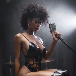 Mapalé Vetersluiting Bodysuit met Lage Halslijn - M - Glanzend Zwart (190602113175)