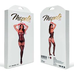 Mapalé Verpleegster Visnet Bodystocking met Manchet - Één Maat - Zwart/Rood (190602299435)