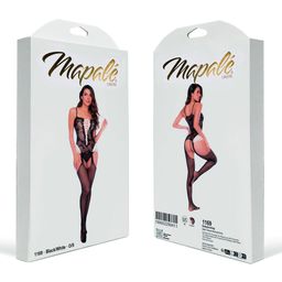 Mapalé Maid Visnet Bodystocking - Één maat - Zwart/Wit (190602299411)