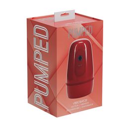 Pumped by shots Pulsar - Negatieve Druk Zuig- en Trillingsmasturbator Pomp - Metallic Rood (8714273061485)
