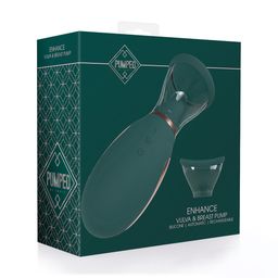 Pumped by shots Enhance - Oplaadbare Vulva- en Borstpomp - Bosgroen (8714273054777)