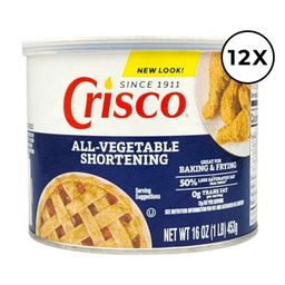 Crisco 12 Pack All-Vegetable Shortening - 16 oz / 453 gr (51500242506)