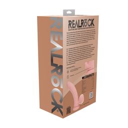 Realrock by shots Dual Density Rechargeable Liquid Silicone Vibrator - Curved with Weighted Balls - 7 / 18 cm - Flesh (8714273029010)