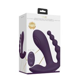 Vive by shots Kata - Pulse Wave  Vibrerende Dubbele Penetratie Vibrator - Paars (7423522538555)