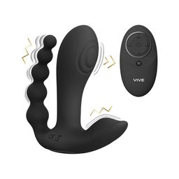 Vive by shots Kata - Pulse Wave  Vibrerende Dubbele Penetratie Vibrator - Zwart (7423522538548)