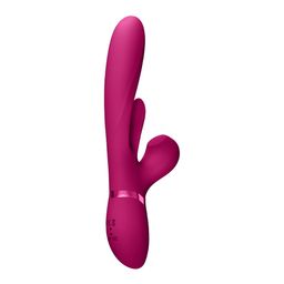 Vive by shots Kura - Duwende G-Spot Vibrator met Flapper Tong en Pulse Wave Stimulator - Roze (8714273537720)