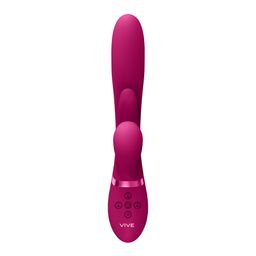 Vive by shots Kura - Duwende G-Spot Vibrator met Flapper Tong en Pulse Wave Stimulator - Roze (8714273537720)
