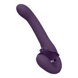 Vive by shots Satu - Pulse-Wave en Vibrerende Strapless Strapon - Paars (7423522538531)