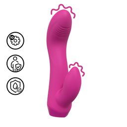 Loveline by shots Mini Gebogen Konijnen Vibrator - Roze (8714273021502)