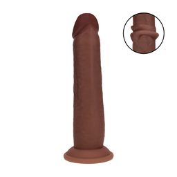 Realrock by shots Dual Density Silicone Realistische Sliding Skin Dildo - 8 / 20,5 cm - Bruin (8714273029676)