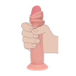 Realrock by shots Dual Density Silicone Realistische Sliding Skin Dildo - 8 / 20,5 cm - Vlees (8714273029683)