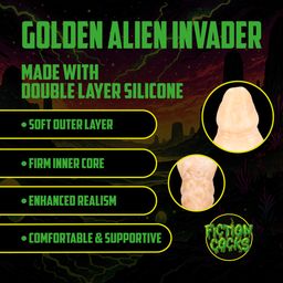 Ouch! by shots Gouden Alien Indringer - Siliconen Dildo - Goud (8714273024312)