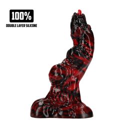 Ouch! by shots Hell Invader - Siliconen Dildo - Rood/Zwart (8714273024299)